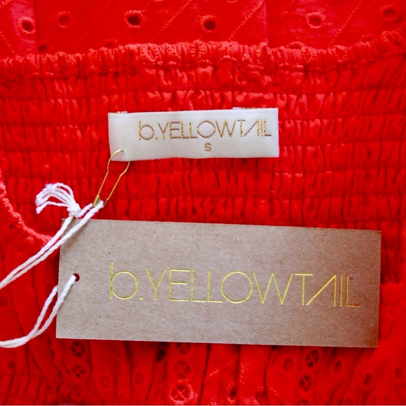 B.YELLOWTAIL Ribbon Smocked Midi Dress (S) - Picture 5 of 5